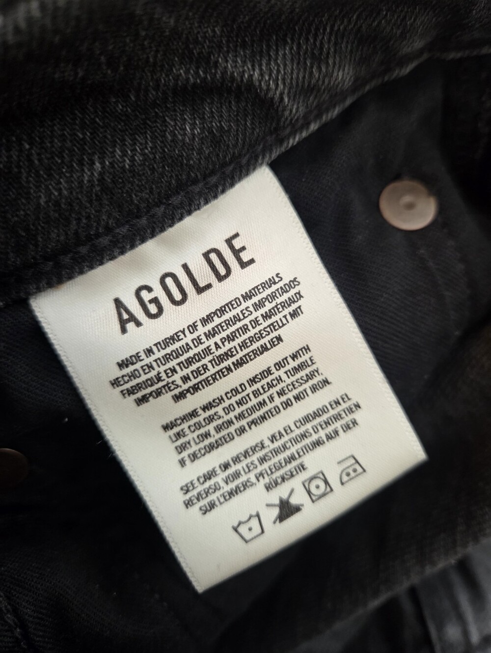 AGOLDE High Rise Stovepipe Straight Leg Black Wash Jeans Size 30 - Picture 6 of 7
